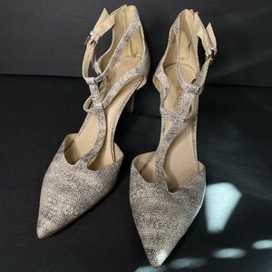 Nine West Snake Skin Pattern Strappy Heels